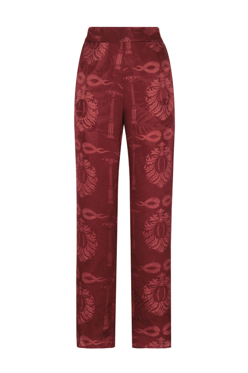 Santo Tomas Silk Jacquard Pants / Wine